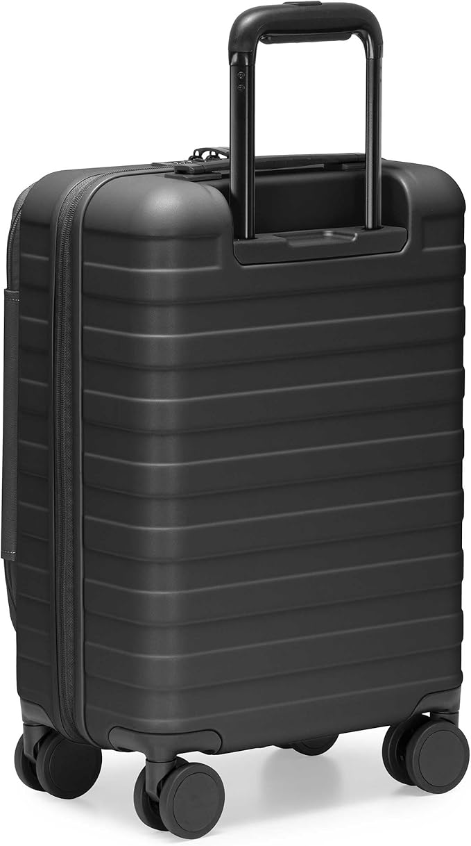 Traveler's Choice Novia Top Opening Expandable Polycarbonate Luggage with Spinner Wheels, Black, 21-Inch Carry-on