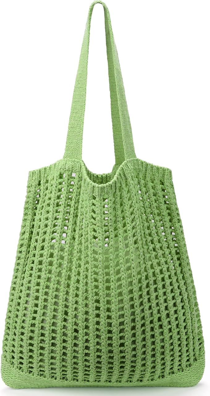 hatisan Crochet Bags for Women - Summer Beach Tote, Aesthetic Hippie Knit Bag
