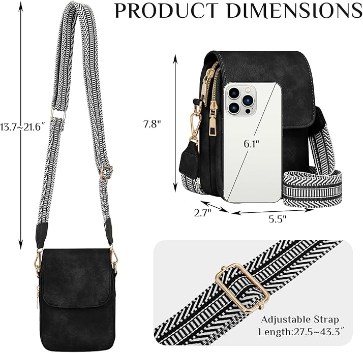Fashion Small Crossbody Bags for Women Trendy Designer Cell Phone Purses Wallets with Card Holder Anti Theft Travel