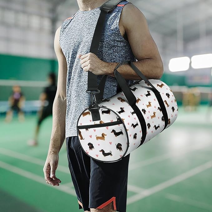 Large Capacity Carry On Weekender Overnight Bag Cute Dachshund Wiener Dog Beach Swim Bags Men Women Duffle Bag for Travel, Sports