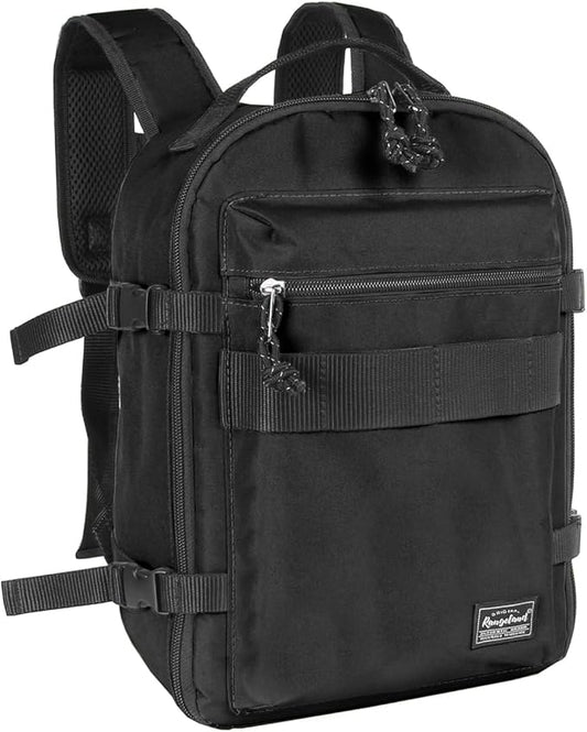 Child's Travel Backpack for Ages 3-6 | Lightweight Suitcase Style Carry-On | 10L Weekender with Tablet Sleeve & Chest Strap | All Black