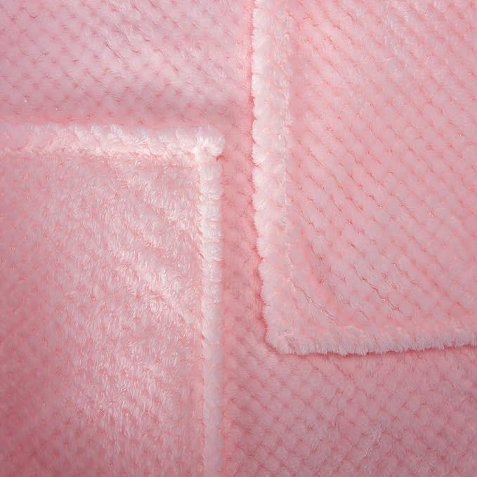 Fuzzy Throw Blanket, Plush Fleece Blankets for Adults, Toddler, Boys and Girls, Warm Soft Blankets and Throws for Bed, Couch, Sofa, Travel and Outdoor, Camping (Twin(60"x80"), XL1-Baby Pink)