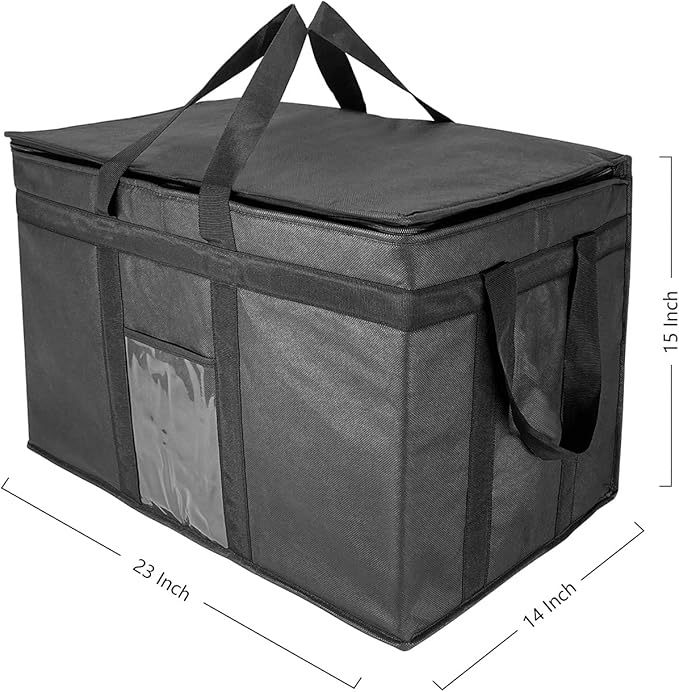 Yalin XXXL Large Insulated Cooler Bag, Styrofoam Cooler of Keep Food Hot or Cold, Reusable Double Zipper Food Delivery Bag for Grocery Shopping, 23" W x 15" H x 14" D