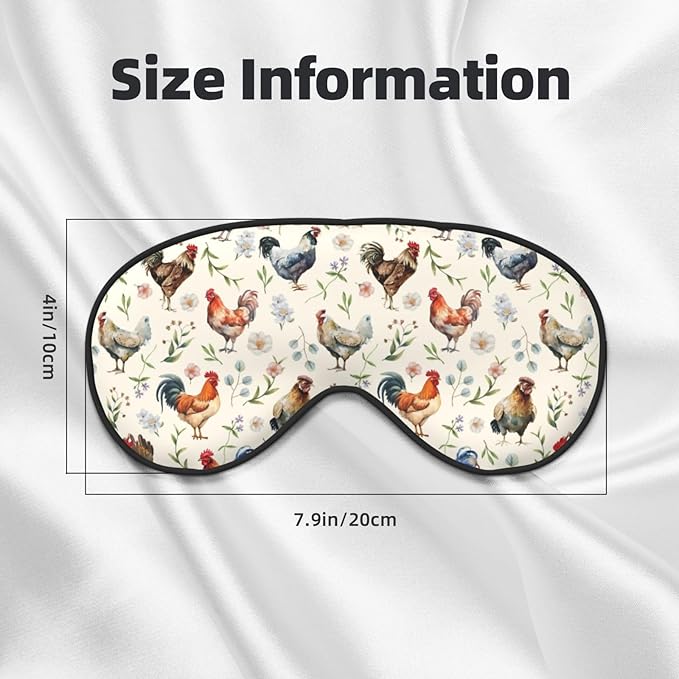 Cute Chicken Sleep Mask Breathable Soft Eye Mask for Sleep for Women Men Lightweight Eye Cover for Travel, Night Work, Nap, Office