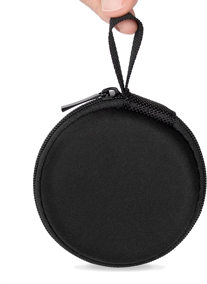 Ginsco Mini-Portable Hard Shell Earbuds Case for Apple EarPods Headphones USB-C Wired Ear Buds/Samsung Galaxy Wired Earbuds, Travel Case for Earphones Earplugs (1, Black)