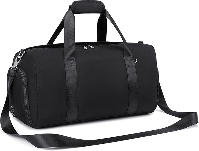 Dance Bag for Girls Duffle Bag Girls Overnight Bags Ballet Sleepover Gym Gymnastics Bags with Shoe Compartment and Wet Pocket,Black