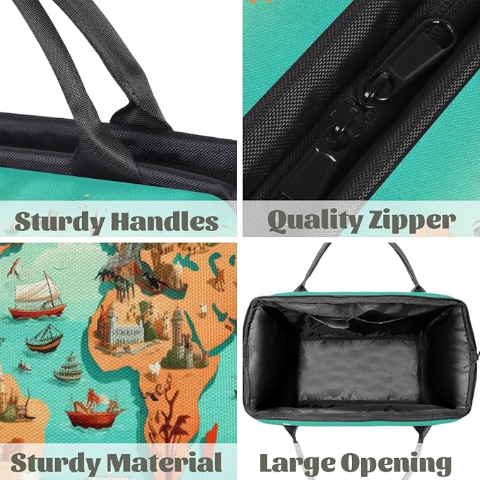 Gym Bag for Women Men, World Map Sports Duffel Bags, Waterproof Travel Weekender Overnight Carry On Tote Bags for Travel Sports