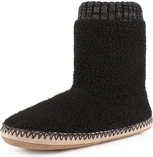 cosyone1997 Boot Slippers for Men Indoor Soft Sole, Warm Fuzzy Slipper Socks with Non Slip Grips