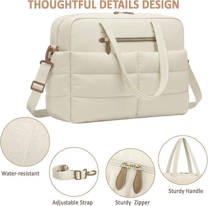 Travel Duffel Bags, Weekender Bags for Women Men Gym Duffel Bag Personal Item Travel Bag Foldable Tote Carry On Overnight Workout Bag, Beige