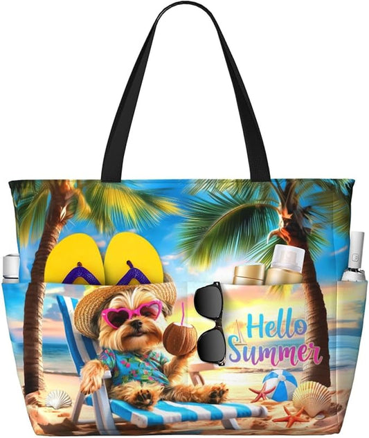 Extra Large Beach Bags For Women, Waterproof Beach Totes Bags For Women, Lightweight Foldable Pool Bag With Zipper