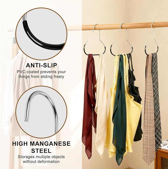 Hat Organizer Belt Hanger for Closet 8Pcs Black Baseball Caps Organizer for Closet Hat Racks for Belt Ties Tank Tops