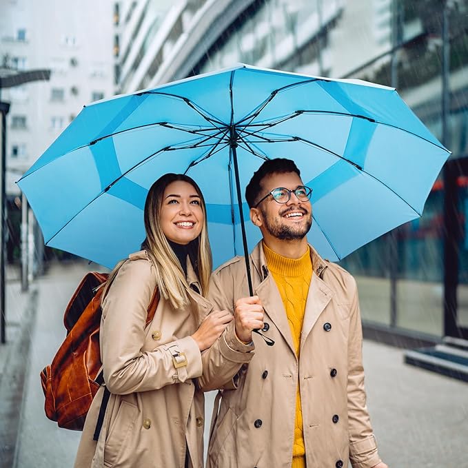 G4Free 42/46/54/62 Inch Large Golf Umbrella Compact Reverse Travel Umbrella 10 Ribs Windproof for Rain Double Canopy Automatic Open Close