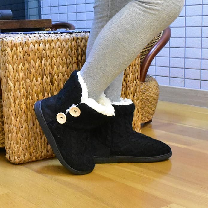 ONCAI Women's Slippers Comfort Knit Boots Winter Warm Outdoor Indoor Shoes