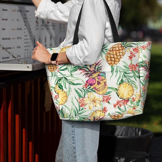 Large Beach Bag for Women Waterproof Foldable Travel Shoulder Tote Bag with Pocket for Weekender Pool Vacation