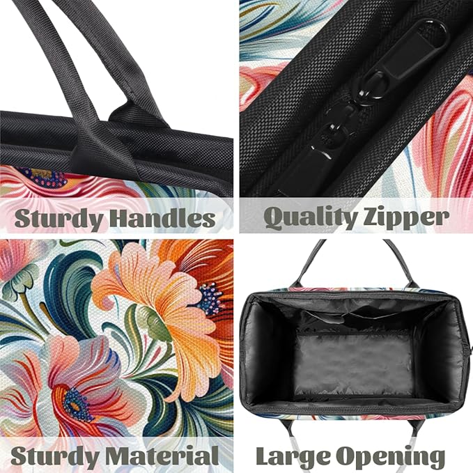 Abstract Colorful Flowers Overnight Weekender Bag for Women Men Travel Duffel Bags Waterproof Luggage Carry on Sports Yoga Gym Bag