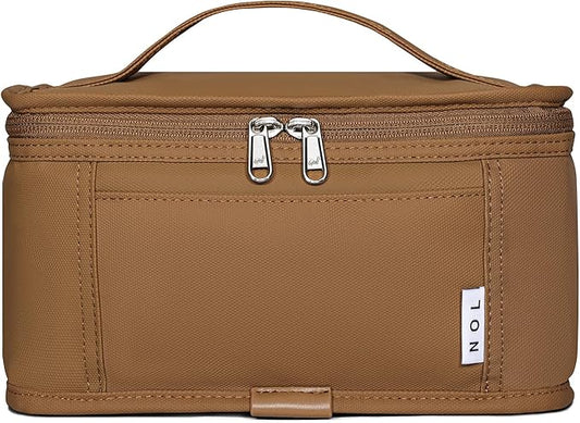 NOL Natural Organic Lifestyle Small Lunch Bag Mini Lunch Box Insulated Lunch Bag for Men/Women Leakproof Cooler Tote Bag Lightweight Nylon Waterproof Lunch Box For Work,Brown