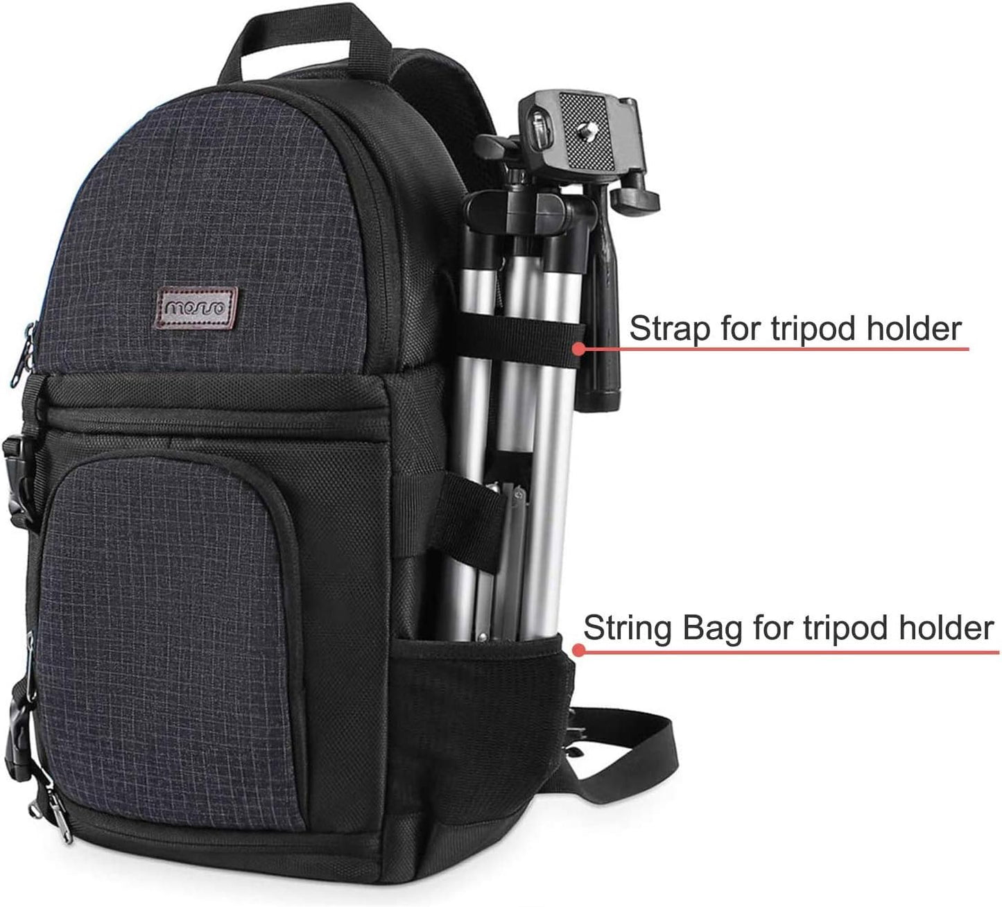 MOSISO Camera Sling Bag, DSLR/SLR/Mirrorless Camera Backpack Case Shockproof Photography Backpack with Tripod Holder & Removable Modular Inserts Compatible with Canon/Nikon/Sony/Fuji