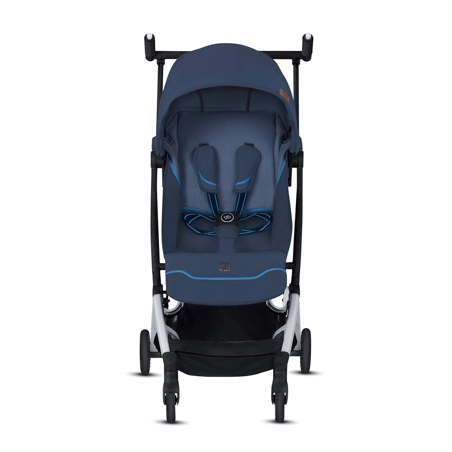 gb Pockit+ All City, Ultra Compact Lightweight Travel Stroller with Front Wheel Suspension, Full Canopy, and Reclining Seat in Night Blue