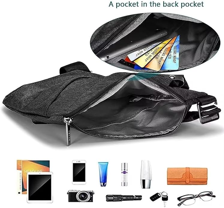 Crossbody Sling Bag, Water-Resistant Anti Theft Chest Pack, Minimalist Commuter Daypack for Travel Hiking Work