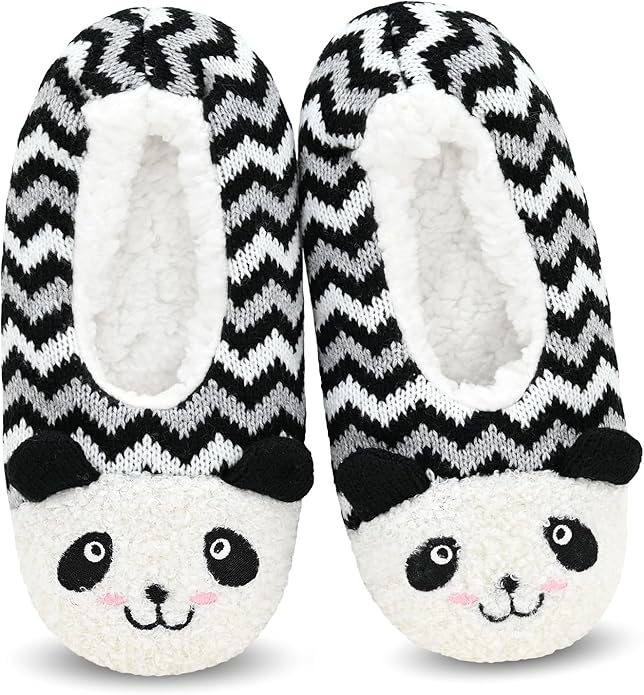 DICUIRD Womens Cute Animal Soft Sole Slipper Socks with Grippers-Fuzzy House Slippers