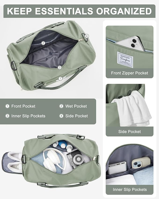 Gym Bags Womens Mens with Shoes Compartment and Wet Pocket Travel Duffel Bags for Women for Plane Sport Gym Tote Bags with Toiletry Bags Waterproof Weekend Overnight Carry on Bag Hospital Holdalls