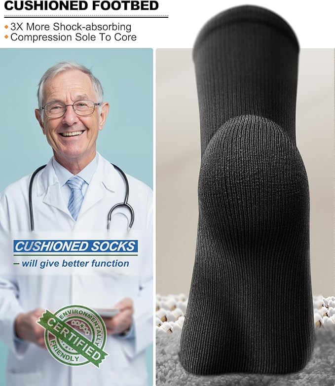 BULLIANT Compression Socks 3Pairs-15-20mmHg Circulation Support Men Women Hiking Sports Recovery-Upgraded Wicking Tech