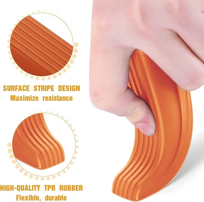 Crosize 3 Pack Rubber Door Stoppers for Floor, Door Stop Wedge for Heavy Duty Door, Orange