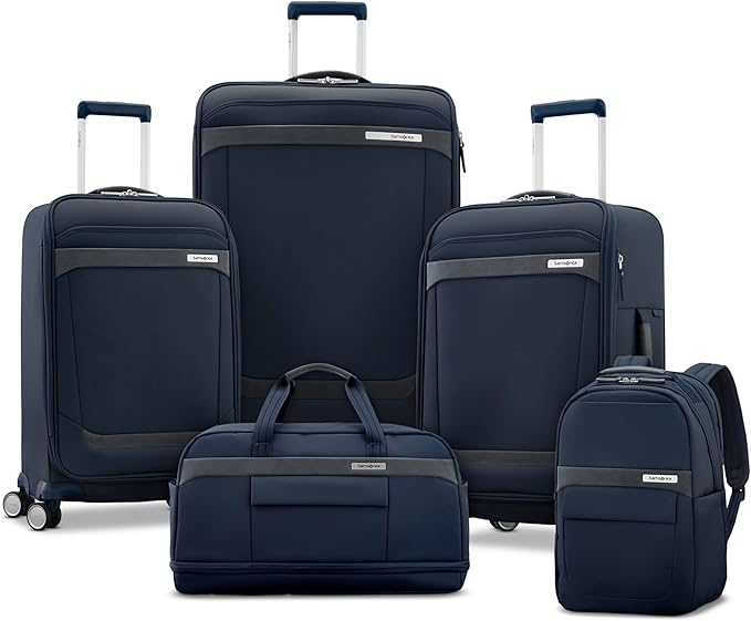 Samsonite Elevation Plus 22-Inch Carry-On - Expandable Softside Spinner Luggage - Midnight Blue