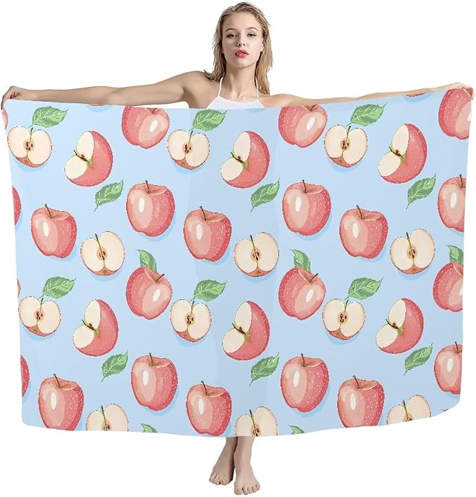 Fresh Apple Green Leaf Print Quick Dry Beach Towel, Adult Oversized Lightweight Beach Towels Sand Free Absorbent Compact Beach Thin Blanket for Swimming Camping Pool (66"x44") Size S