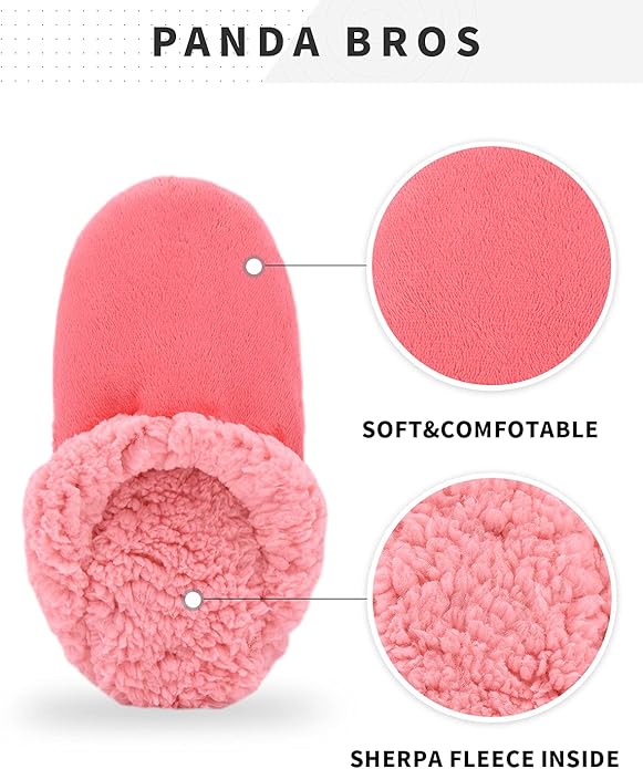 Panda Bros Slipper Socks for Women Grippers, Fuzzy Cozy Fleece Slipper Socks, Soft, Warm House Slippers