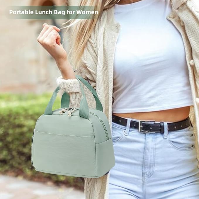 LEDAOU Lunch Box for Women Insulated Lunch Bag Cute Lunchbox Compact Cooler Thermal Reusable Lunch Tote for Work School Picnic Travel