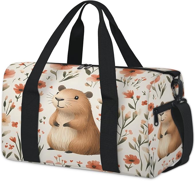 Cute Groundhog Travel Duffle Bag for Women Men, Overnight Weekender Bag, Carry on Tote for Sport Gym
