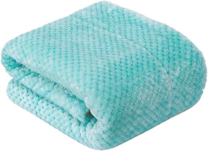 Fuzzy Sherpa Reversible Blanket for Baby, Soft Warm Cozy Coral Fleece Toddler, Infant or Newborn Reversible Blanket for Crib, Stroller, Travel, 30”×40”, Blue Bell