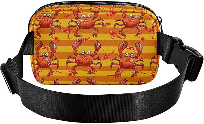 Funny Crabs Fanny Pack for Women Men Water Resistant Fashion Waist Packs with Adjustable Strap Belt Bag for Travel Workout Jogging Hiking 21219016