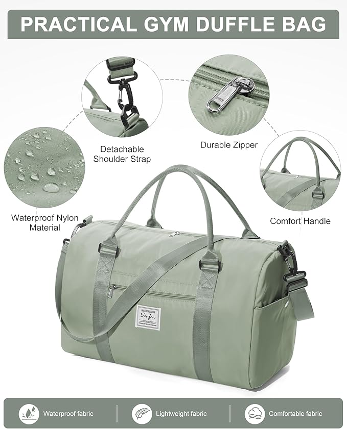 Gym Bags Womens Mens with Shoes Compartment and Wet Pocket Travel Duffel Bags for Women for Plane Sport Gym Tote Bags with Toiletry Bags Waterproof Weekend Overnight Carry on Bag Hospital Holdalls