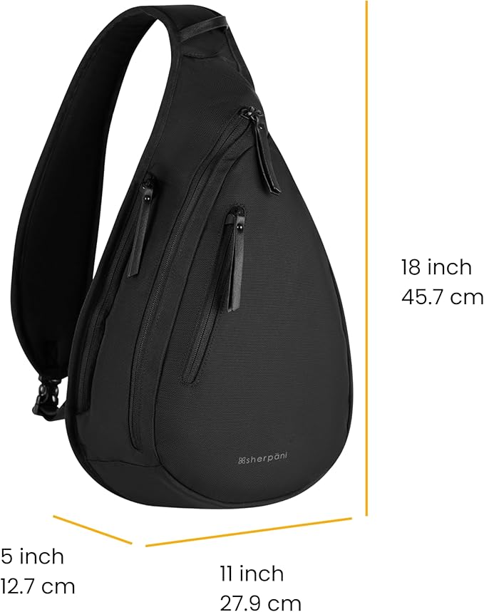 Sherpani Esprit, Anti Theft Sling Bag, Sling Backpack, 10L Travel Bag, Crossbody Backpack, Travel Gift for Women, Fits 10 Inch Tablet (Carbon Lite)
