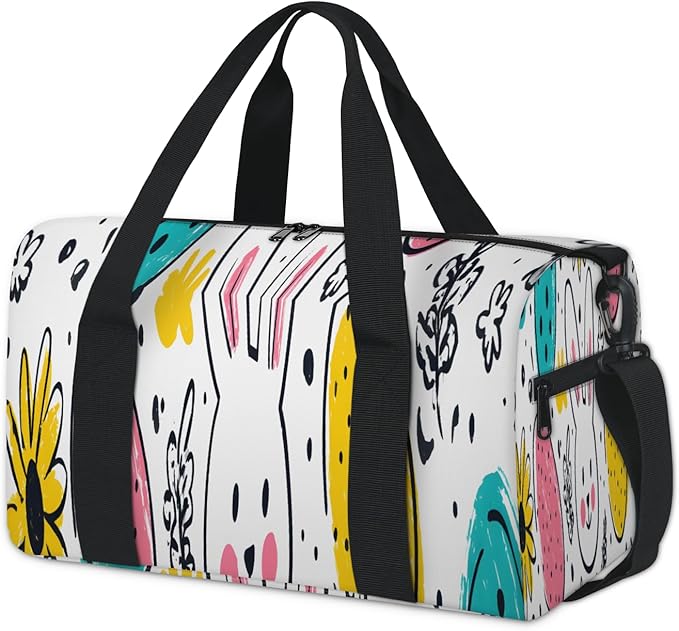 Rabbit Travel Duffle Bag for Men Women, Lightweight Sport Gym Bag Tote Overnight Weekender Carry on Tote