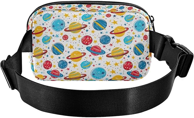 Kawaii Planets Universe Fanny Pack for Women Men Water Resistant Fashion Waist Packs with Adjustable Strap Belt Bag for Travel Workout Jogging Hiking 21219304