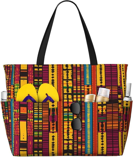 Beach Bag for Women Beach Tote Bag Waterproof Sandproof Large Bags with Zipper Big Capacity for Vacation Travel