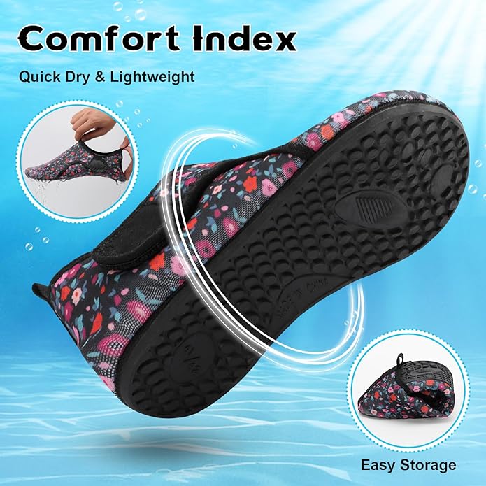 Scurtain Barefoot Water Shoes for Women Men Beach Swim Aqua Socks Summer Quick-Dry Sandals Slippers