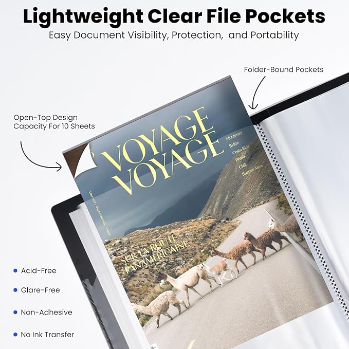 60-Pocket Portfolio Binder Display 120 Pages, 8.5x11 Binder with Plastic Sleeves, Art Portfolio Folder with Clear Sheet Protectors, Presentation Book for Artwork, Document Organizer