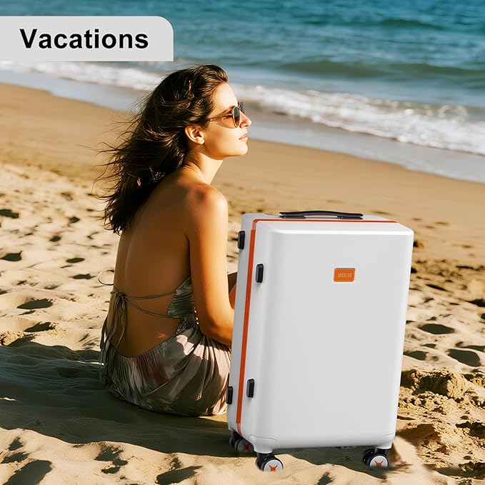 20 Inch Carry-on Luggage Zipperless for Women, Hardside Rolling Suitcase with Spinner Wheels & TSA Lock,PC Lightweight Carry on Luggage Airline Approved 22x14x9 Hard Case