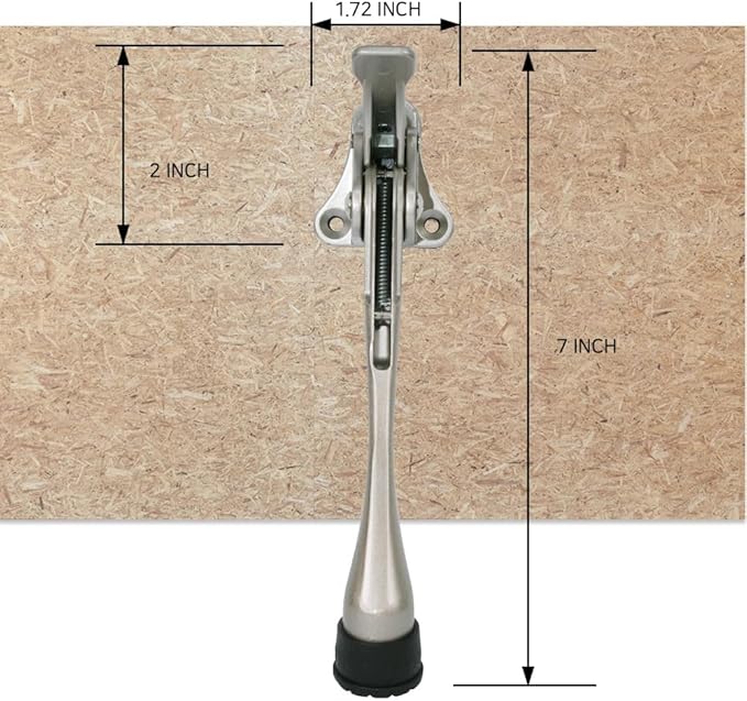 One Touch Kickdown Door Stopper, Door Holder, Heavy Duty Door Stops, Bottom of Door, Height-Adjustable Rubber Tips by HASHI (White, 6 inch x 1pack)