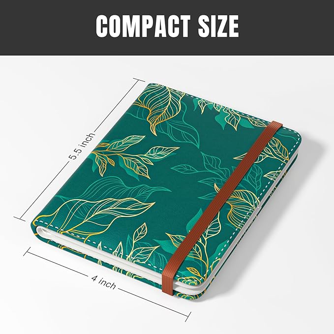 Rimilak Passport Holder, RFID Blocking Passport Cover Wallet Travel Essentials, Leather Travel Air Ticket Documents Organizer Protector for Women and Men, Gold Leaves