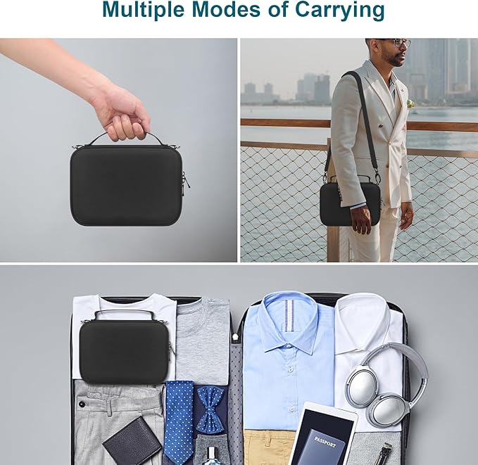 Canboc Carrying Camera Case for Sony ZV-1F/ ZV-1/ ZV-1 II Vlog Digital Camera & Vlogger Accessory Kit Tripod, Travel Storage Bag with Strap, Mesh Pocket fit Cable, Black (Case Only)