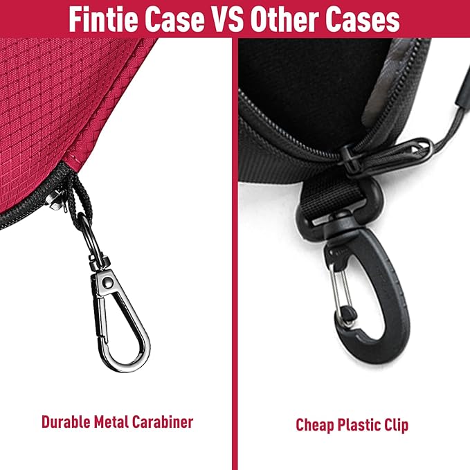 FINTIE Sunglasses Case, Hard EVA Shell Shockproof Sport Glasses Case with Metal Carabiner Travel Zipper Eyeglasses Holder