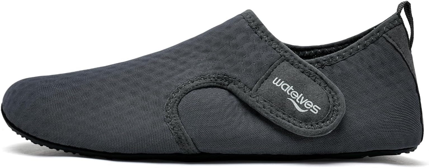 WateLves Water Shoes for Women Men Swim Beach Aqua Socks Quick Dry Barefoot House Slippers Travel Shoes with Adjustable Magic Tape for Pool Diving Boating Yoga Surf