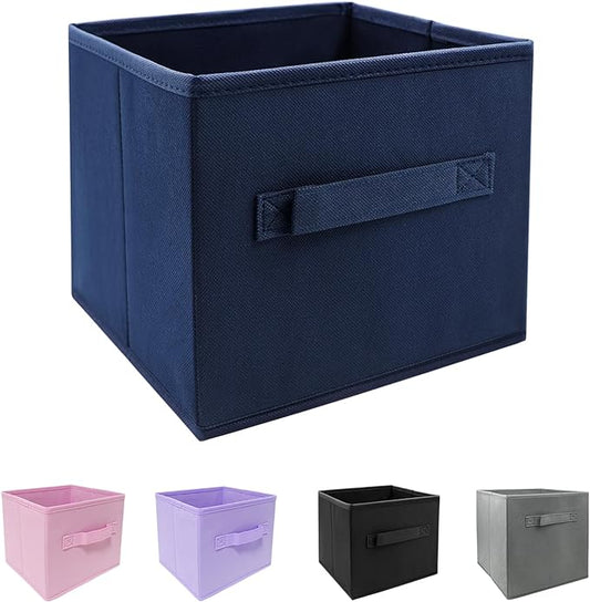 Small Storage Bins,Collapsible Fabric Storage Organizer 9.0"x7.5"x7.5",Mini Storage Box,fit for closet, living room, bookshelf, Kids clothes and toys storage and organization Blue