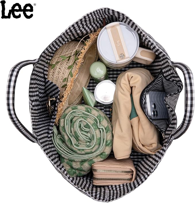 Montana West x Lee Extra Large Soft Cotton Tote Bag for Women Thick Lightweight Shoulder Bag Reusable Grocery Bag