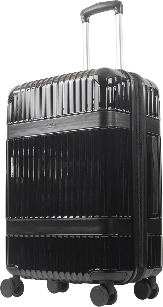 Martha Stewart The Bedford 26 Inch Rolling Luggage, Hardshell Suitcase with Spinner Wheels, Black